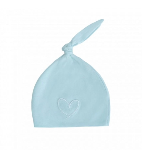Novorodenecká čiapka 1-3 m modrá so srdcom 0-1 mes